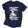Motoros szív Cross férfi póló (navy)