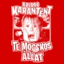 Boldog karantént te mocskos állat női póló (B_Piros)