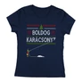 Boldog Karácsonyt (mini grincs) női póló (Sötétkék)