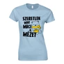 Szeretlek mint maci a mézet női póló (Világoskék)