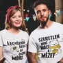 Szeretlek mint maci a mézet páros póló (B_feher)