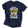 Vigyázat van egy... férfi póló (Sötétkék)