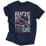 Kép 4/5 - Ride or die férfi póló (Sötétkék)
