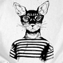 Kép 2/9 - Hipster Cat póló (B_fehér)
