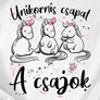 Unikornis csapat - lánybúcsús póló szett (C_Fehér)