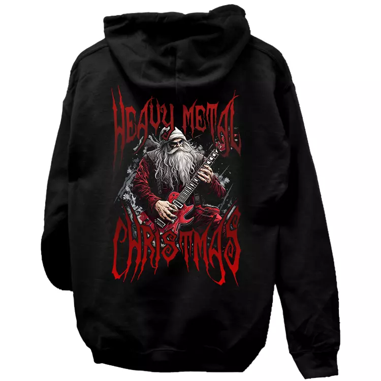 Heavy Metal Christmas kapucnis pulóver (hátán nyomott)