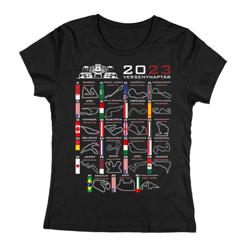 Forma 1 versenynaptár 2023 Női póló
