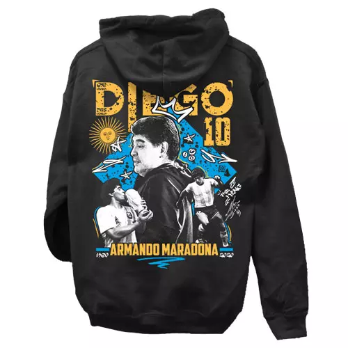 Diego Maradona tribute kapucnis pulóver (hátán nyomott)