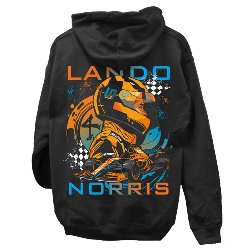 Lando Norris Fan Art kapucnis pulóver (hátán nyomott)