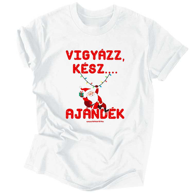 Vigyázz, kész, ajándék férfi póló