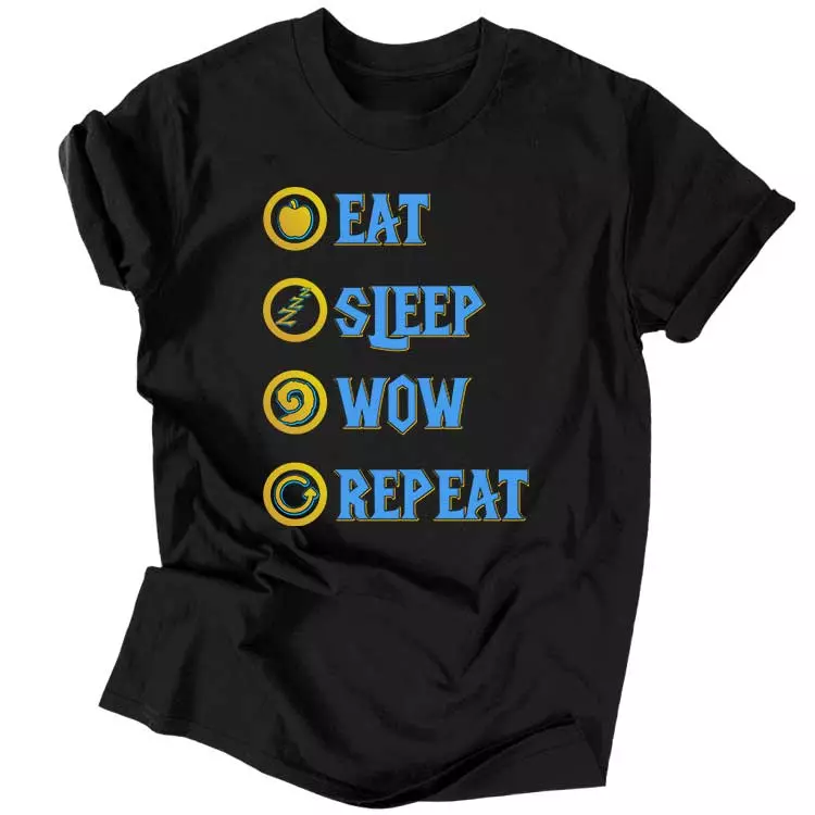 Eat Sleep Wow Repeat - Alliance férfi póló