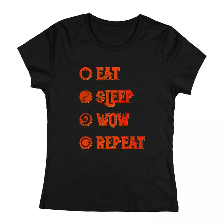 Eat Sleep Wow Repeat - Horde női póló