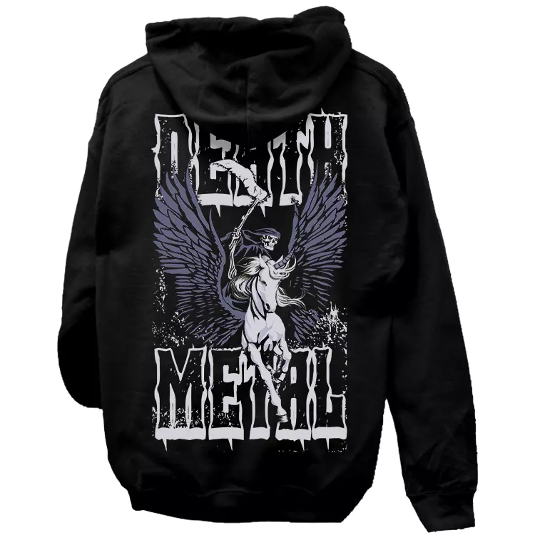 Death metal kapucnis pulóver (hátán nyomott)