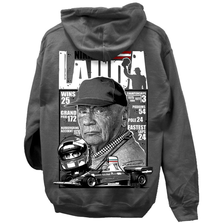 LAUDA - Nikki Lauda Tribute kapucnis pulcsi (hátán nyomott)