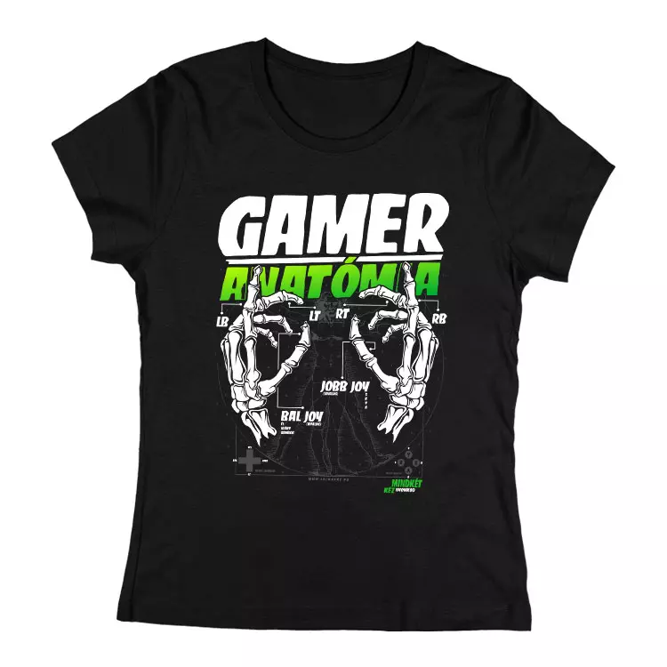 Gamer Anatómia (XBOX) női póló