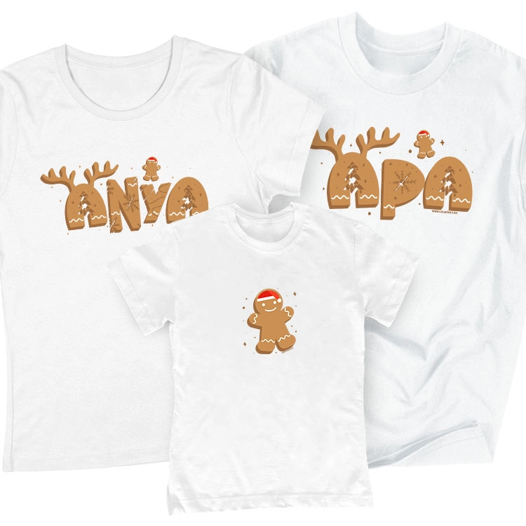 Karácsonyi süti családi póló szett (1 gyerek) 