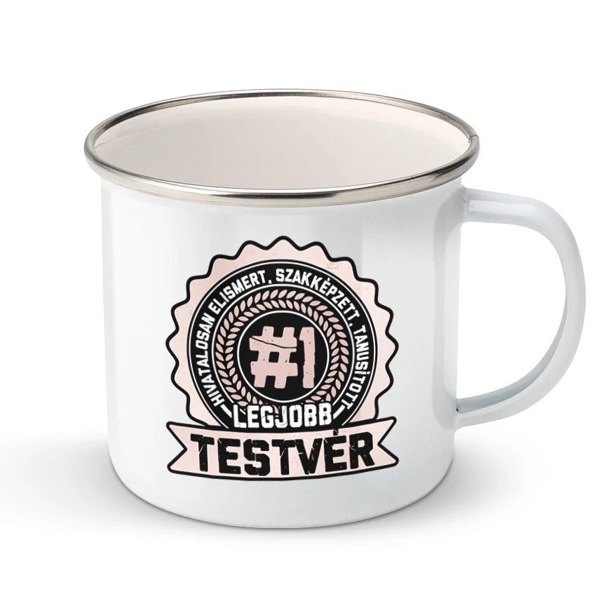 Tanusított legjobb testvér fém bögre