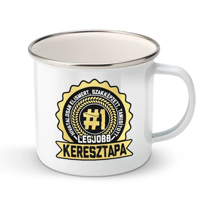 Tanusított legjobb keresztapa fém bögre