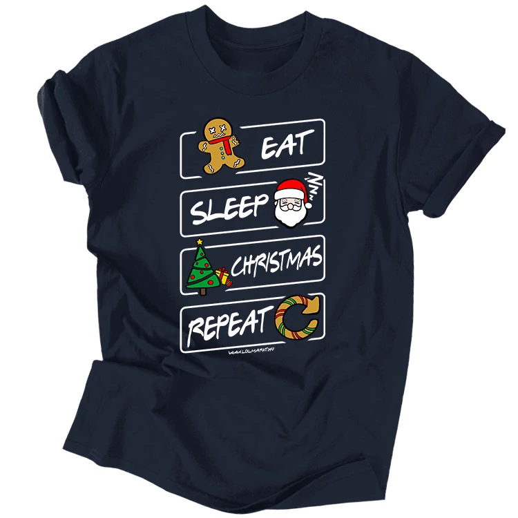 Eat Sleep Christmas férfi póló