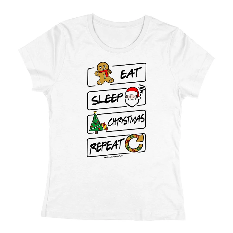 Eat Sleep Christmas női póló
