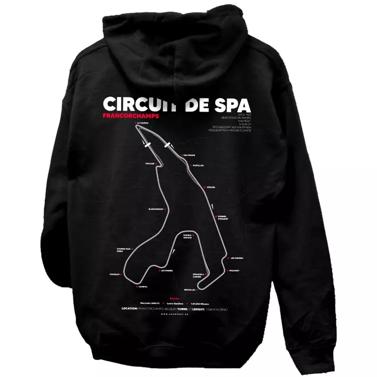 Circuit de Spa Francorchamps kapucnis pulóver (hátán nyomott)