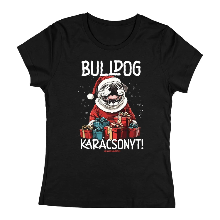 Bulldog karácsonyt női póló