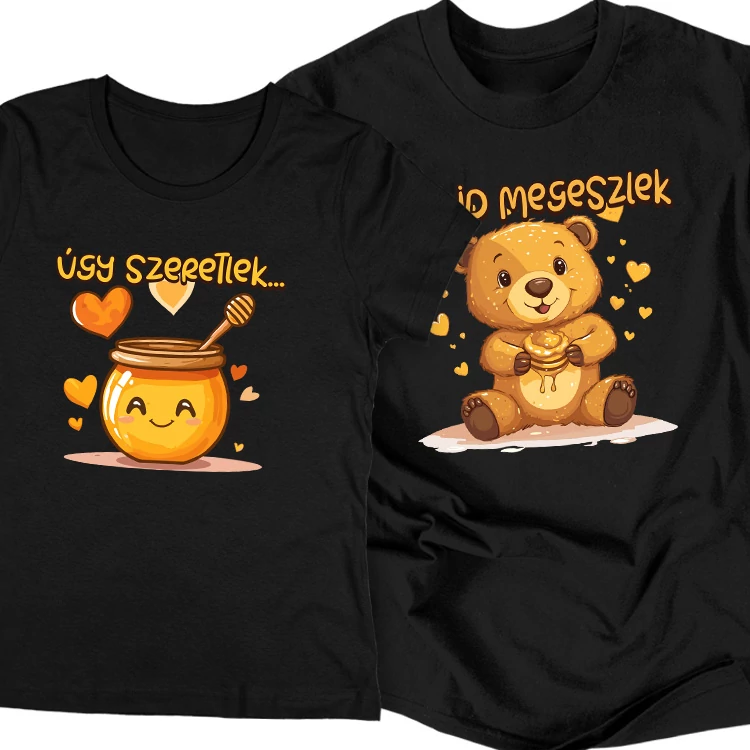 Úgy szeretlek (macis) páros póló szett