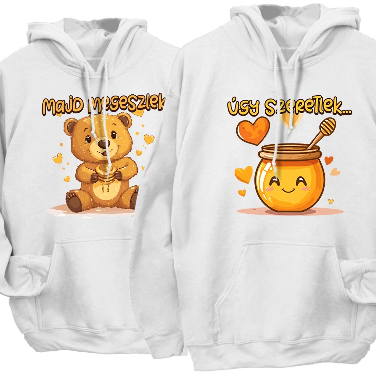 Úgy szeretlek (macis) kapucnis pulóverek