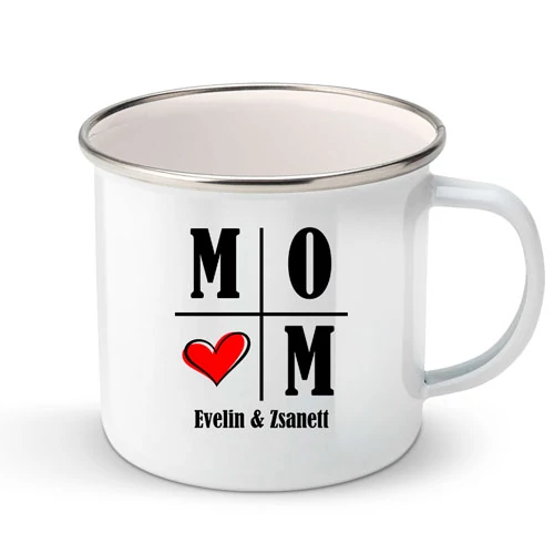 Mom fém bögre (egyedi nevekkel)