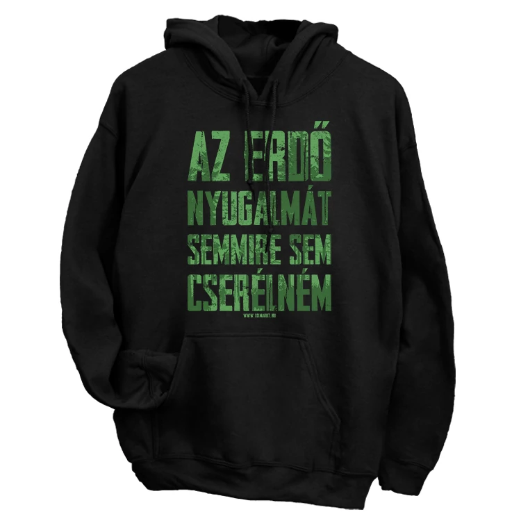 Az erdő nyugalmát kapucnis pulóver