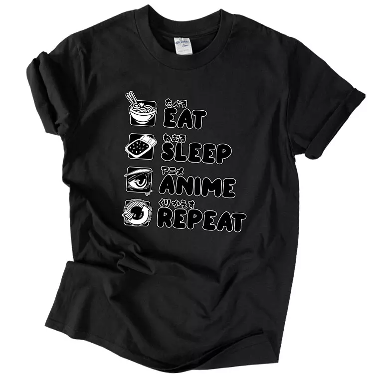 Eat sleep anime repeat póló