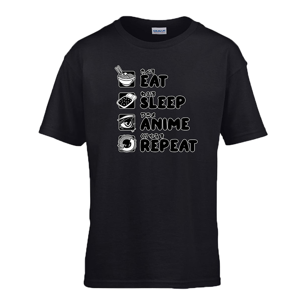 Eat sleep anime repeat gyerek póló