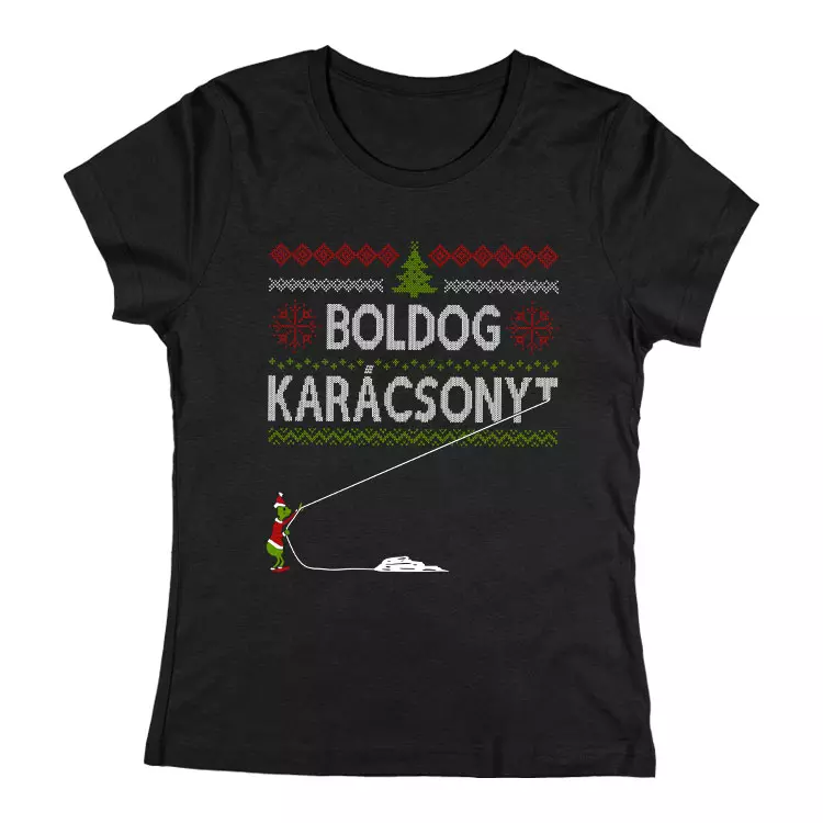 Boldog Karácsonyt (mini grincs) női póló